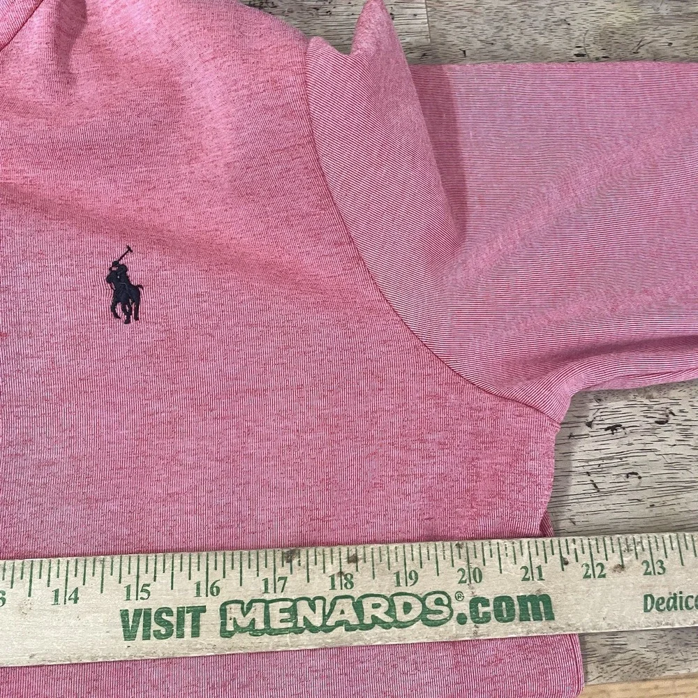 POLO RALPH LAUREN FULL ZIP HOODIE MEN SZ M PINK HOODED SWEATSHIRT JACKET‎ PONY